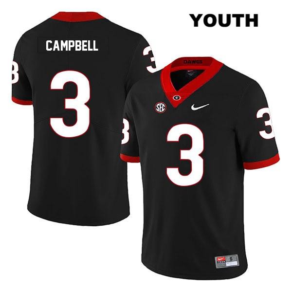 Georgia Bulldogs Youth Tyson Campbell #3 NCAA Legend Authentic Black Nike Stitched College Football Jersey HBQ2656MZ